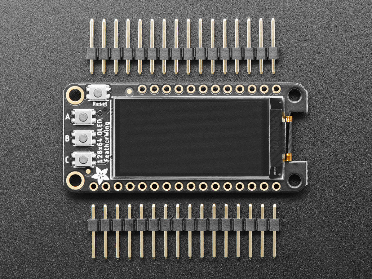 Adafruit FeatherWing OLED, 128x64 OLED Add-on For Feather, STEMMA QT / Qwiic