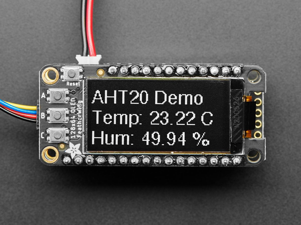 Adafruit FeatherWing OLED, 128x64 OLED Add-on For Feather, STEMMA QT / Qwiic