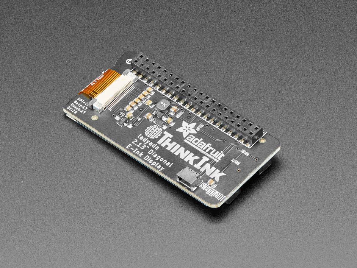 Adafruit 2.13" Monochrome E-Ink Bonnet for Raspberry Pi, THINK INK