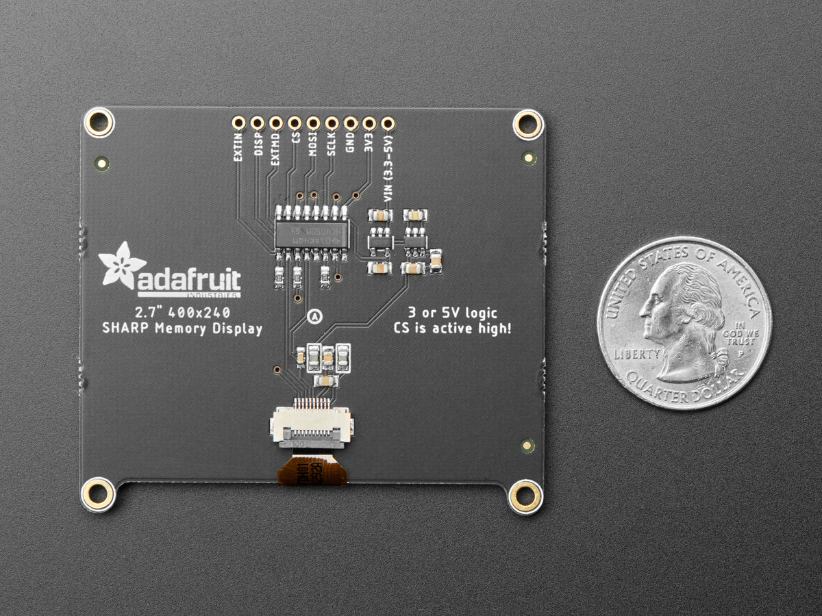 Adafruit SHARP Memory Display Breakout, 2.7" 400x240 Monochrome