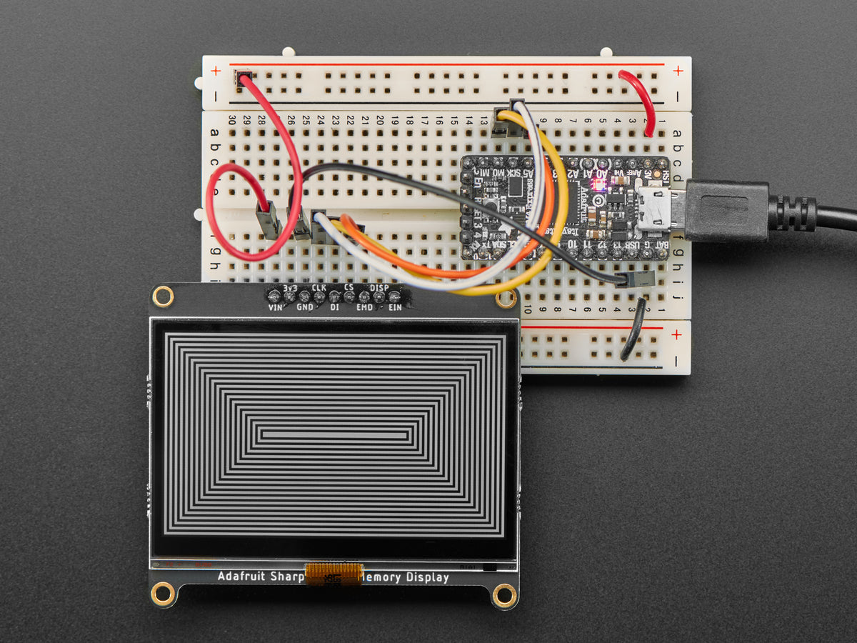 Adafruit SHARP Memory Display Breakout, 2.7" 400x240 Monochrome