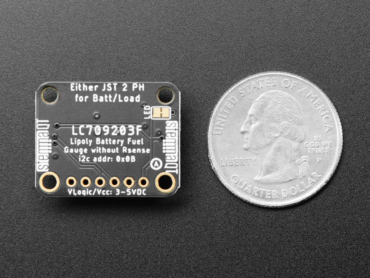 Adafruit LC709203F LiPoly/LiIon Fuel Gauge and Battery Monitor, STEMMA JST PH & QT/Qwiic
