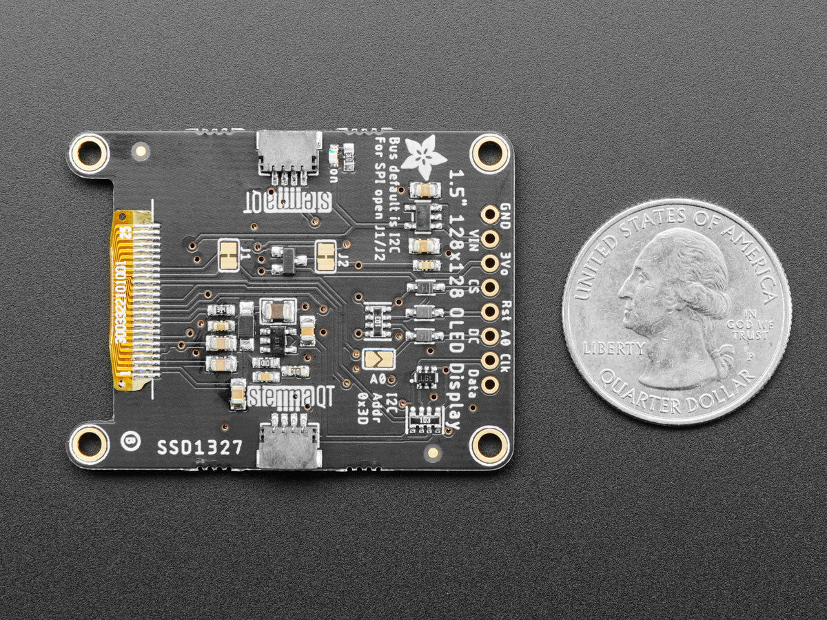 Adafruit Grayscale 1.5" 128x128 OLED Graphic Display, STEMMA QT/Qwiic