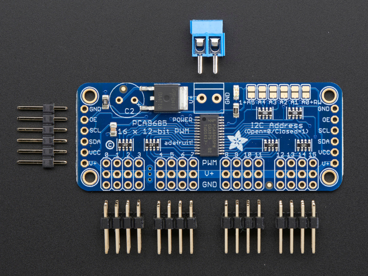 Adafruit 16-Channel 12-bit PWM/Servo Driver, I2C interface, PCA9685