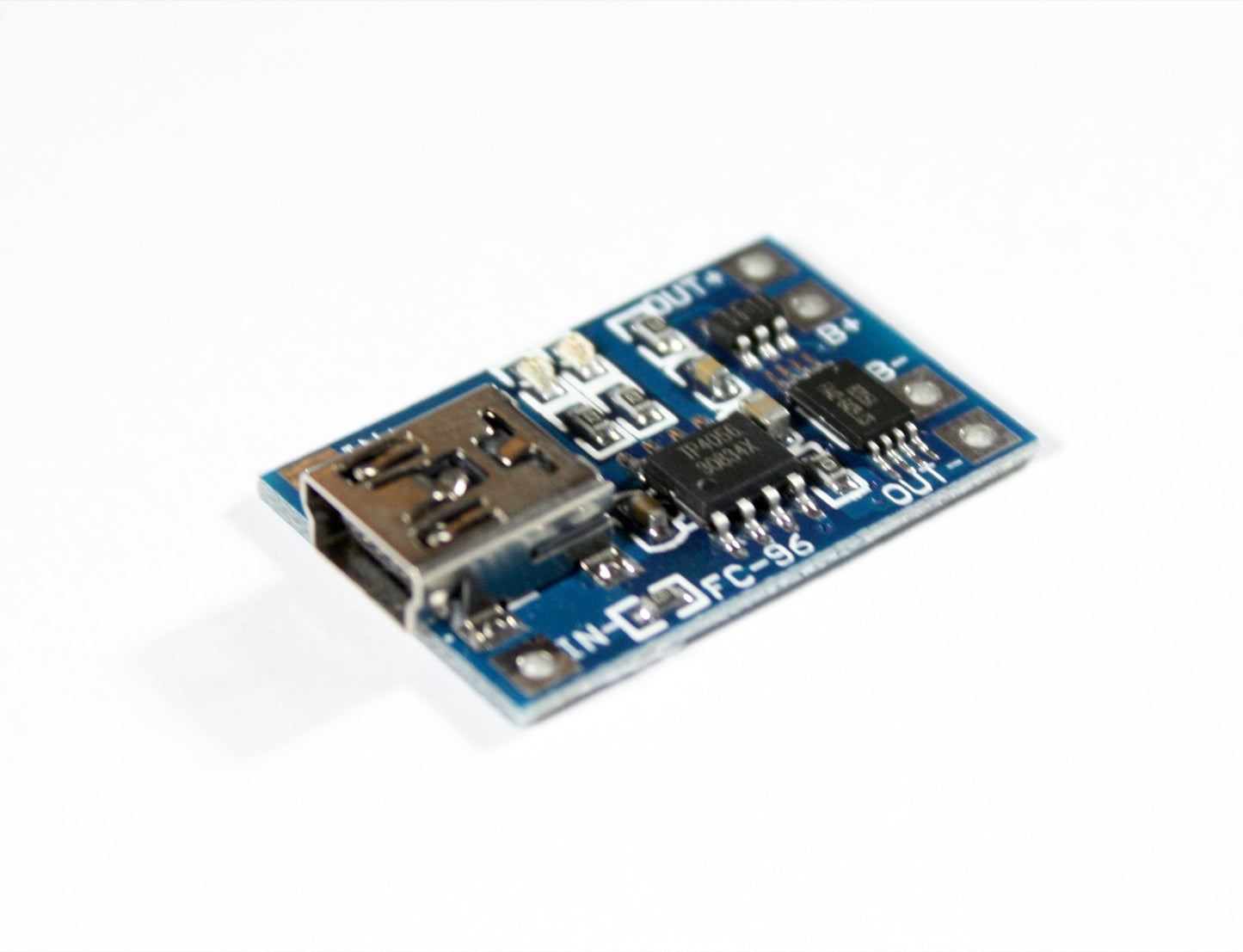Li-Ion Charging Module TP4056 with Battery Protection, 1A, Mini-USB