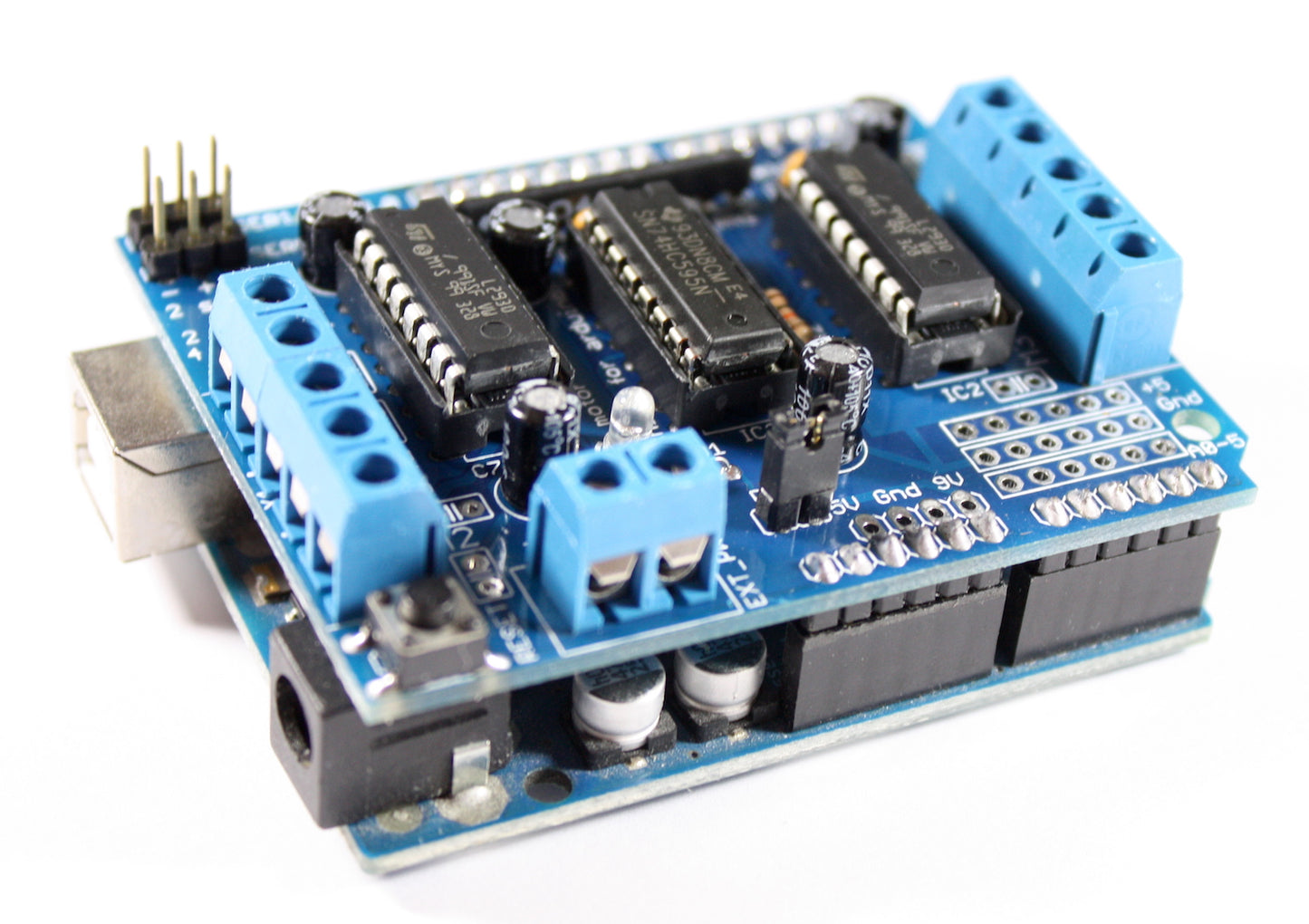 Motor Shield with 2x L293D Stepper Motor/Servo Driver