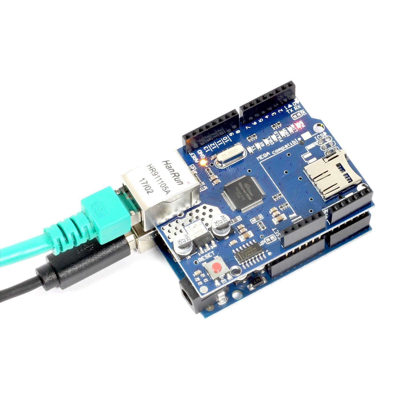 Ethernet Shield + MicroSD Slot with W5100 Controller for Arduino