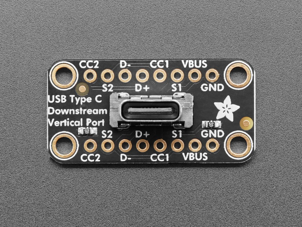 Adafruit USB Type C Vertical Breakout, Downstream Connection, 5993