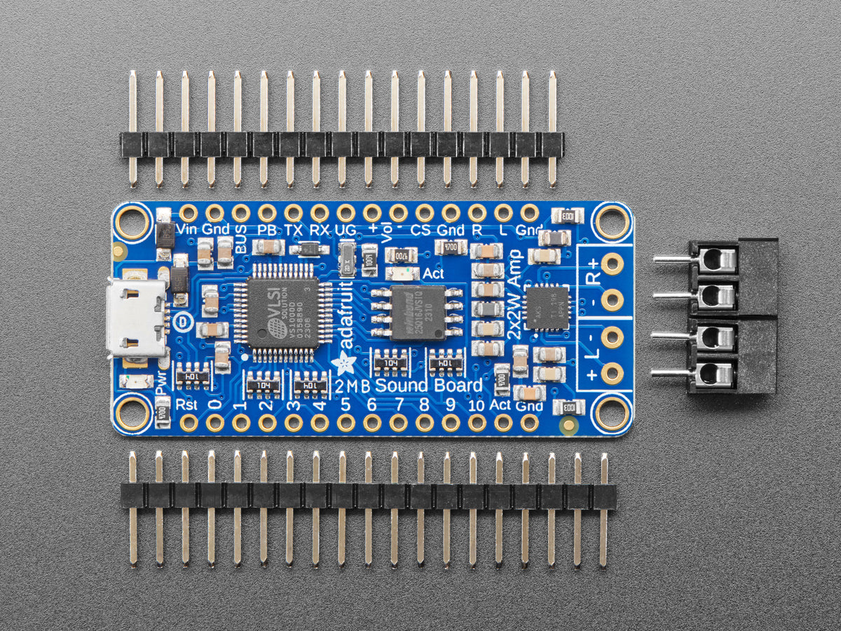 Adafruit Audio FX Soundboard + 2x2W Verstärker - WAV/OGG Auslösung - 2MB Speicher, 2210