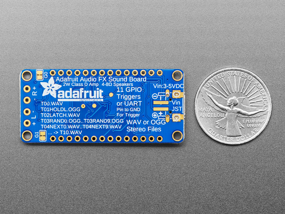 Adafruit Audio FX Soundboard + 2x2W Verstärker - WAV/OGG Auslösung - 2MB Speicher, 2210