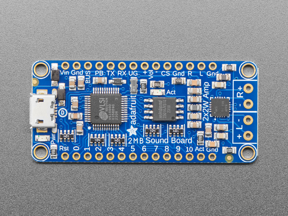 Adafruit Audio FX Soundboard + 2x2W Verstärker - WAV/OGG Auslösung - 2MB Speicher, 2210