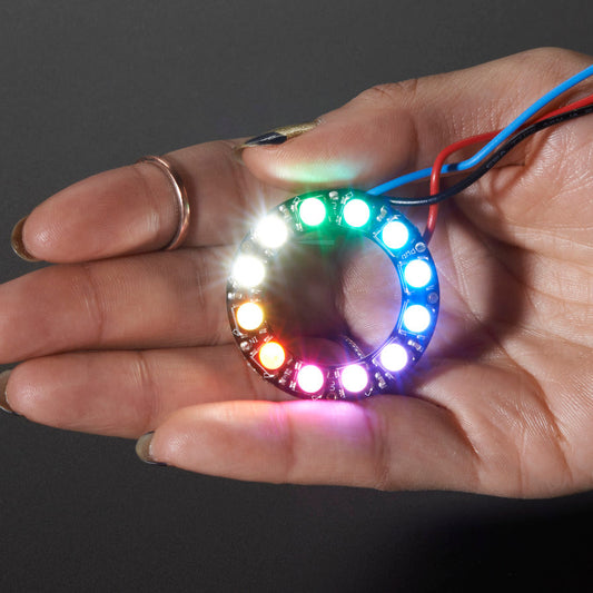 NeoPixel Ring – 12 x 5050 RGBW LEDs mit integrierten Treibern – Kaltweiß – ca. 6000K, 2853