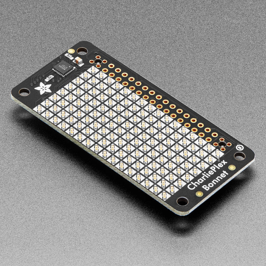 Adafruit CharliePlex LED‑Matrix‑Bonnet – 8×16 gelbe LEDs, 4119