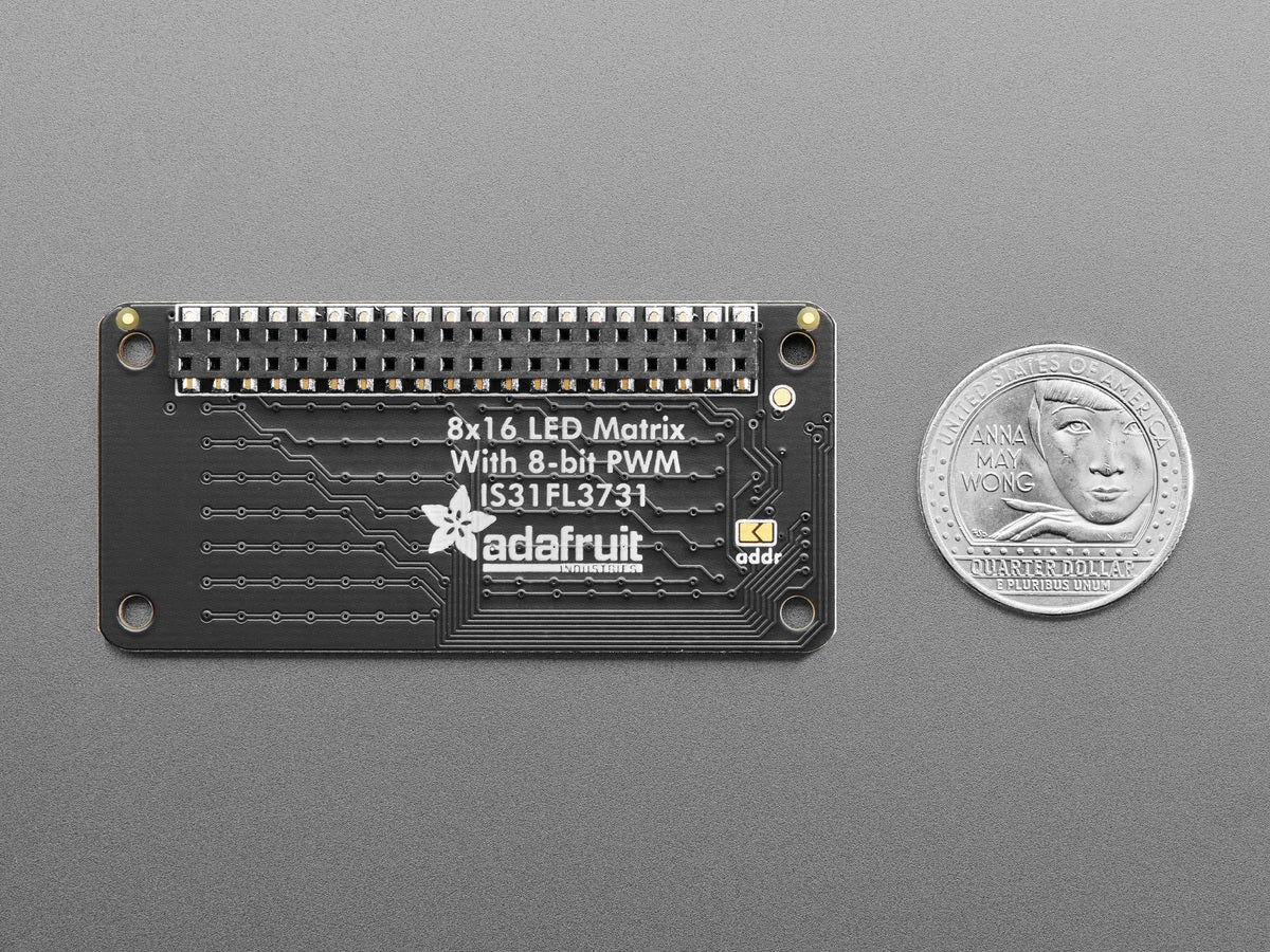 Adafruit CharliePlex LED Matrix Bonnet, 8x16 Green LEDs, 4120 ...