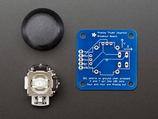 Adafruit Analog 2-axis Thumb Joystick with Select Button + Breakout Board, 512