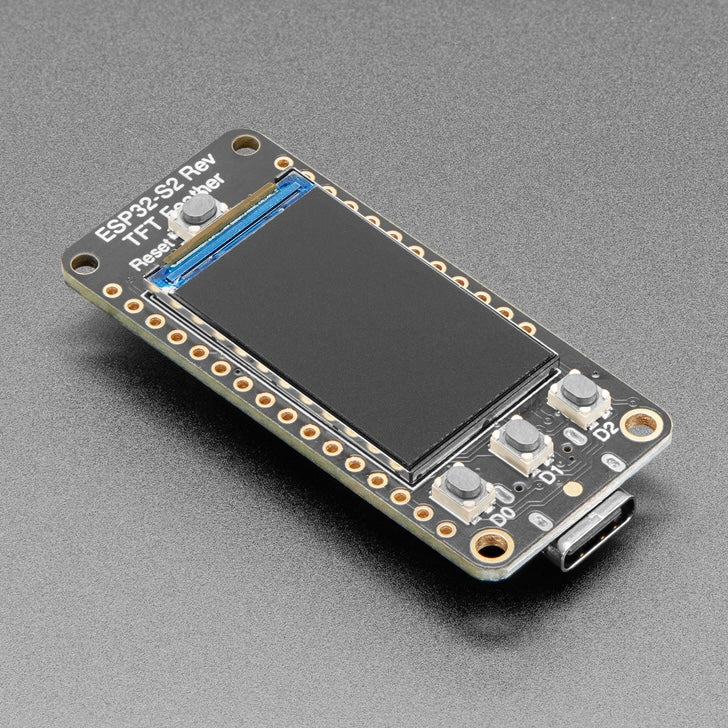 Adafruit ESP32-S2 Reverse TFT Feather, 4MB Flash, 2MB PSRAM, STEMMA QT, 5345