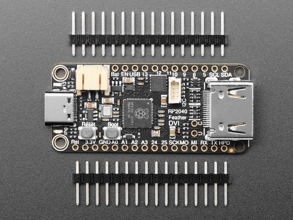 Adafruit Feather RP2040 with DVI Output Port, Works with HDMI, 5710