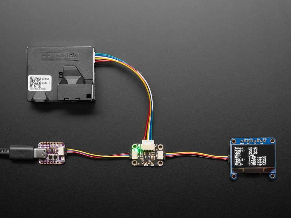 Adafruit SEN54 or SEN55 Adapter Breakout, STEMMA QT / Qwiic, 5964