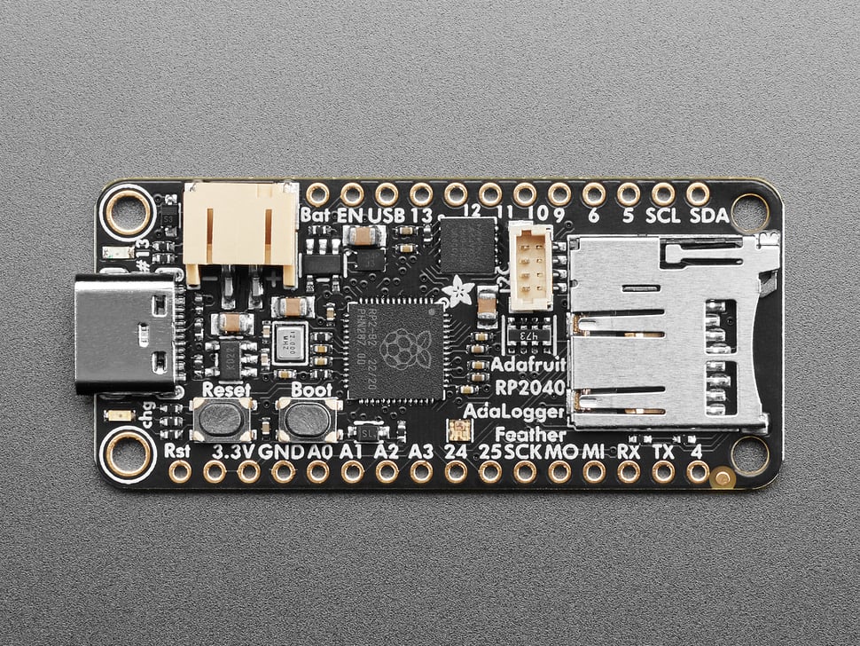 Adafruit Feather RP2040 Adalogger, 8MB Flash with microSD Card, STEMMA QT / Qwiic, 5980