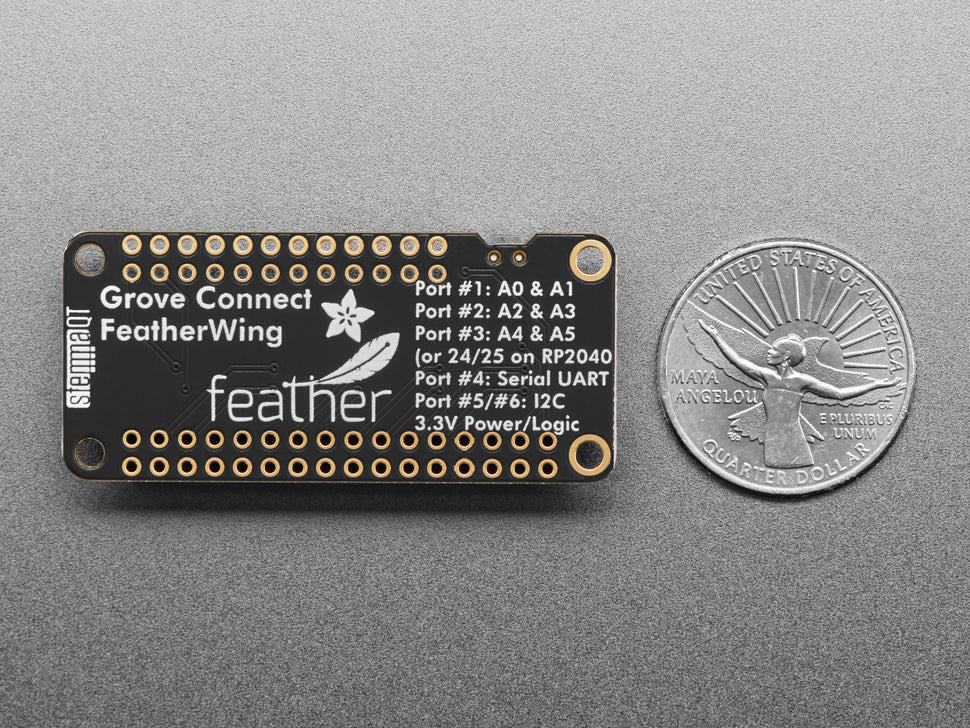 Adafruit Grove and Stemma QT FeatherWing for all Feathers, 5862