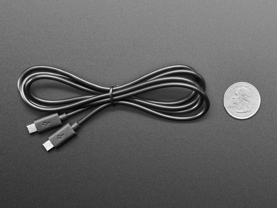 Adafruit MakeCode Sync Cable, micro B USB to micro B USB, 1 meter long, 4342