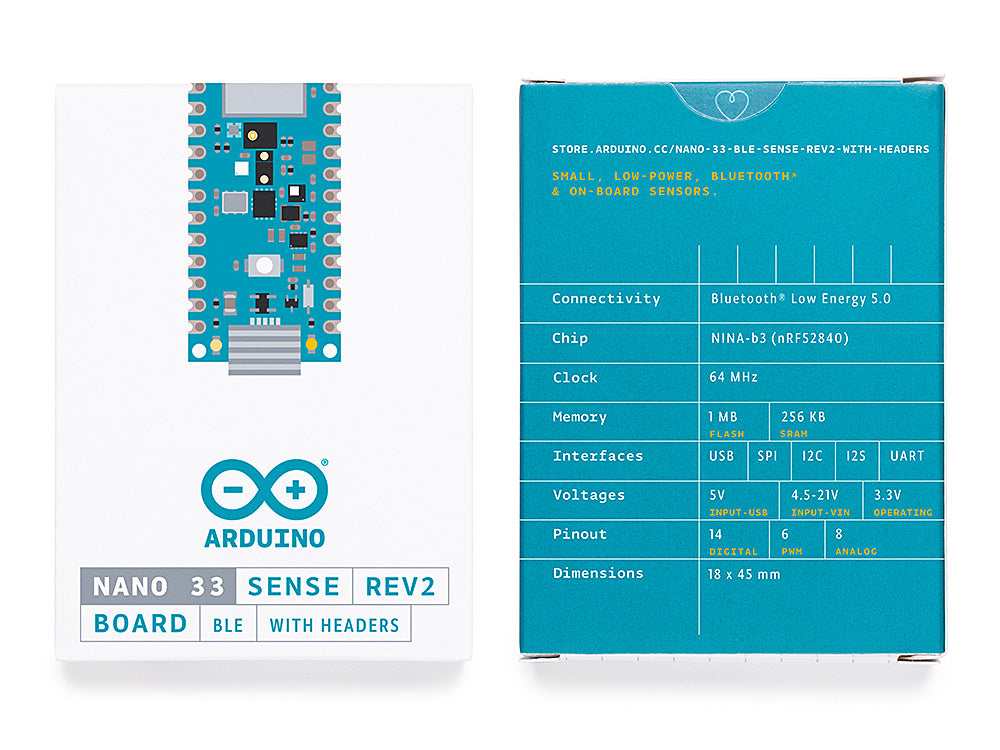 Arduino Nano 33 BLE Sense Rev2 with Header