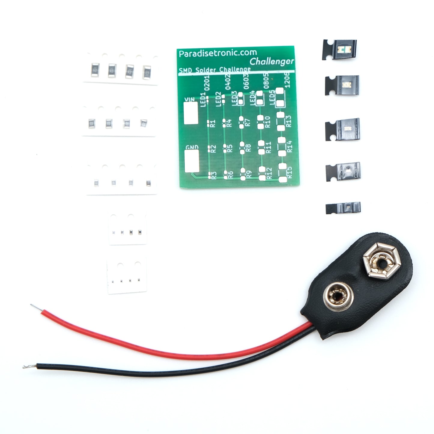 SMD Soldering Challenge, Löten lernen mit SMD-Bauteilen (0201 bis 1206)