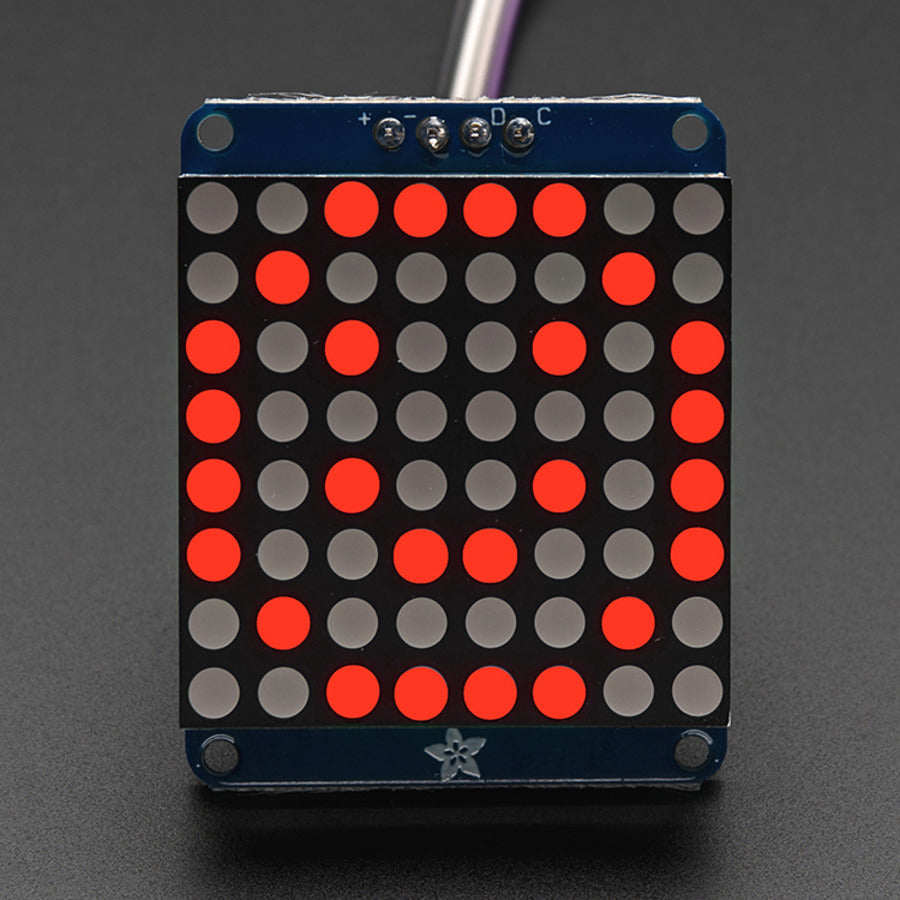 Adafruit Small 1.2" 8x8 LED Matrix w/ I2C Backpack, Red