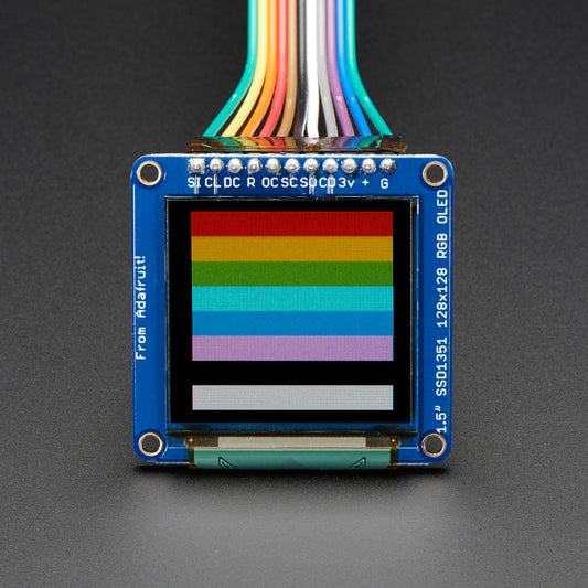 Adafruit OLED Breakout Board, 1.5" 16-bit Color, microSD Holder