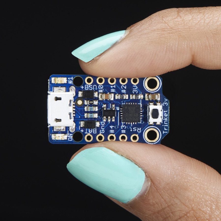 Adfruit Microcontroller Adafruit Trinket, Mini Microcontroller, 3.3V, MicroUSB | Paradisetronic.com