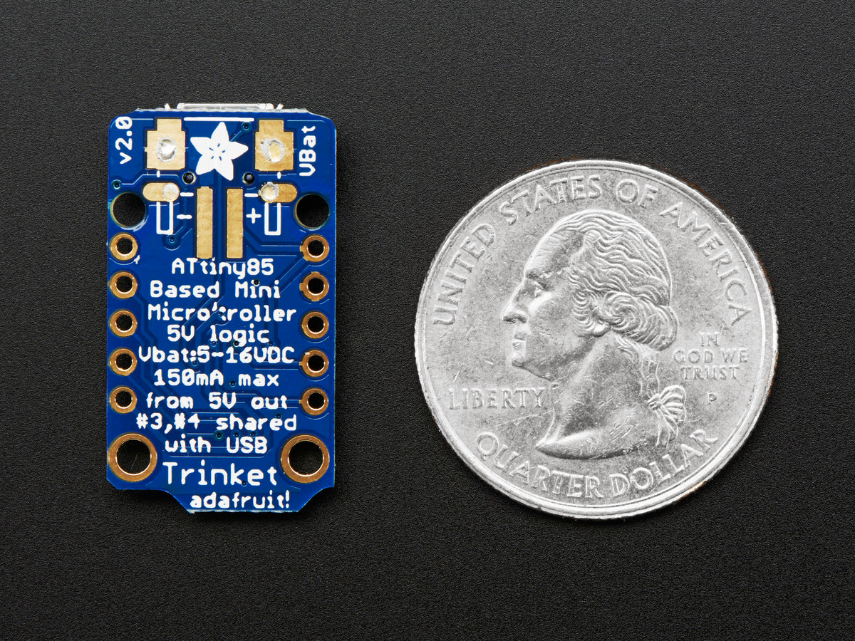 Adafruit Trinket, Mini Microcontroller, 5V Logic, MicroUSB