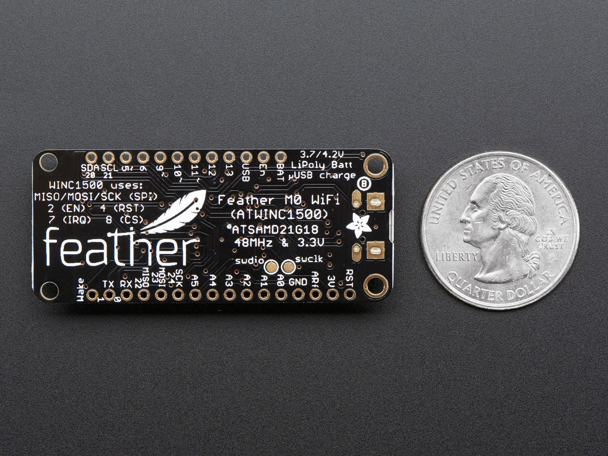 Adafruit Feather M0 WiFi with uFL, ATSAMD21 + ATWINC1500, fw 19.4.4