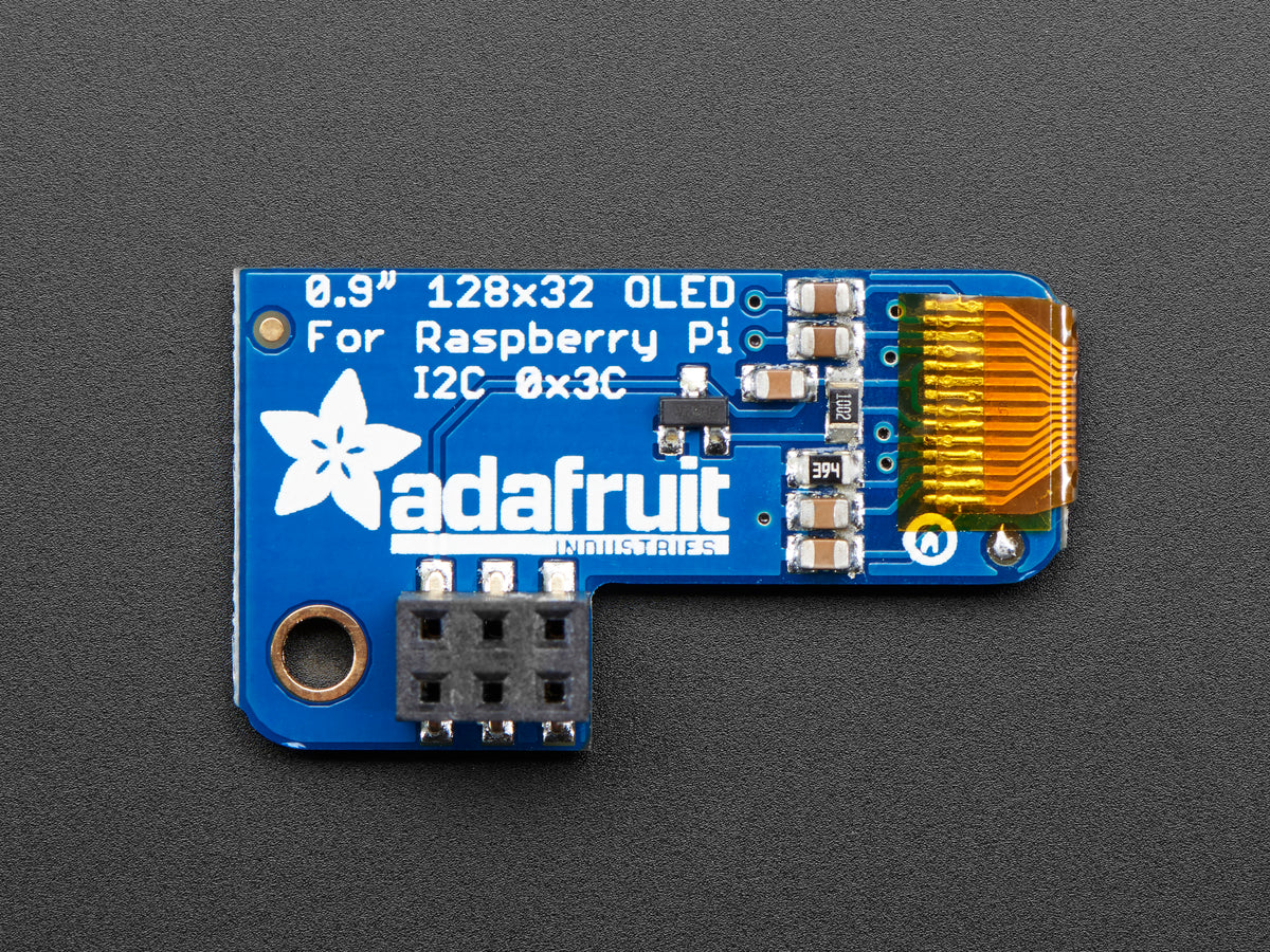 Adafruit PiOLED, 128x32 Monochrome OLED Add-on for Raspberry Pi