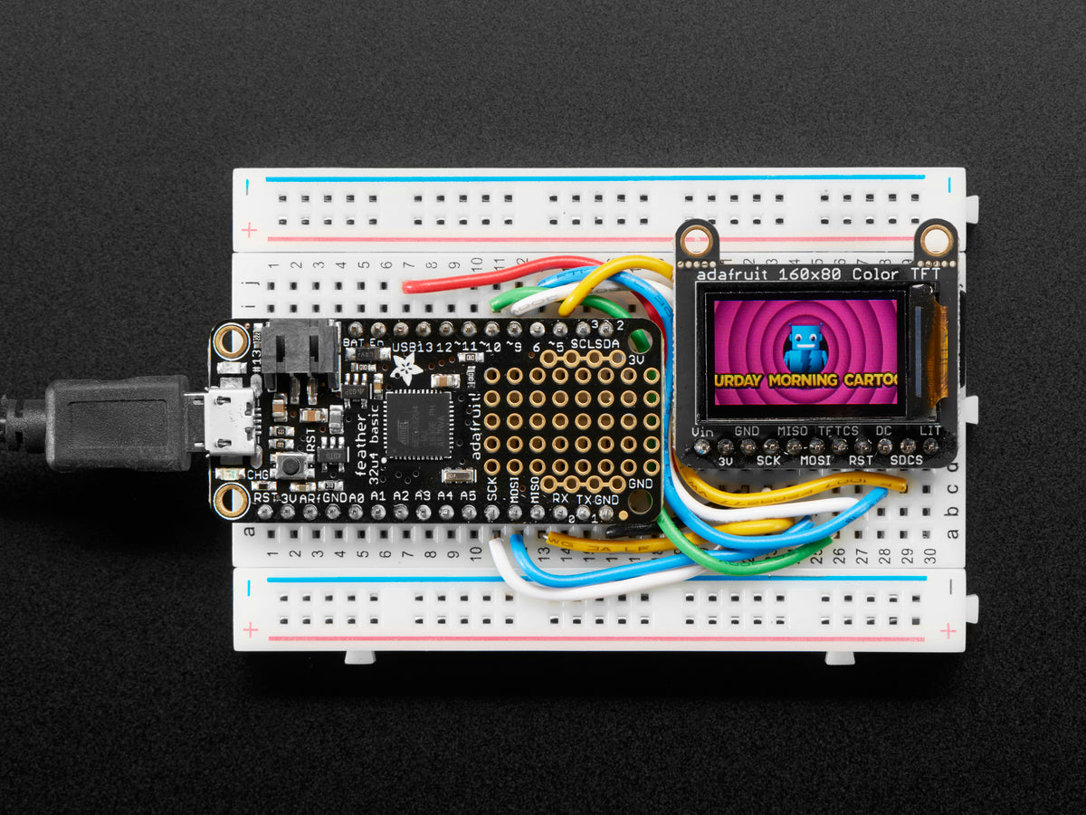 Adafruit 0.96" 160x80 Color TFT Display w/ MicroSD Card Breakout, ST7735