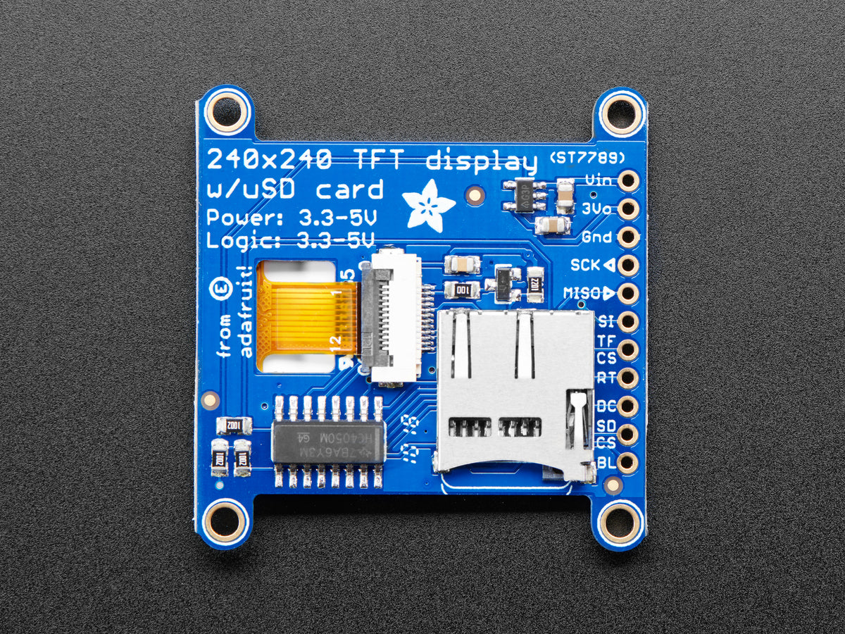 Adafruit 1.54" 240x240 Wide Angle TFT LCD Display with MicroSD, ST7789