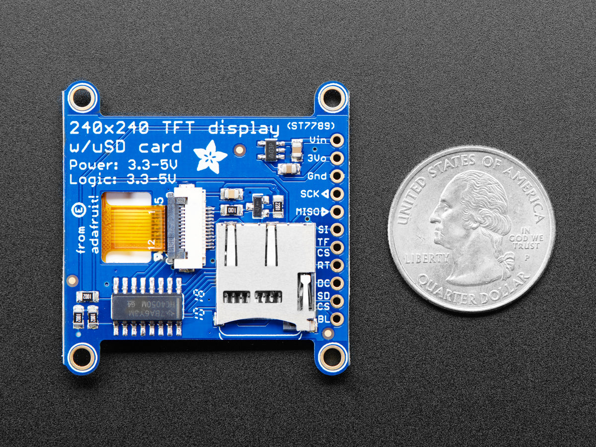 Adafruit 1.54" 240x240 Wide Angle TFT LCD Display with MicroSD, ST7789