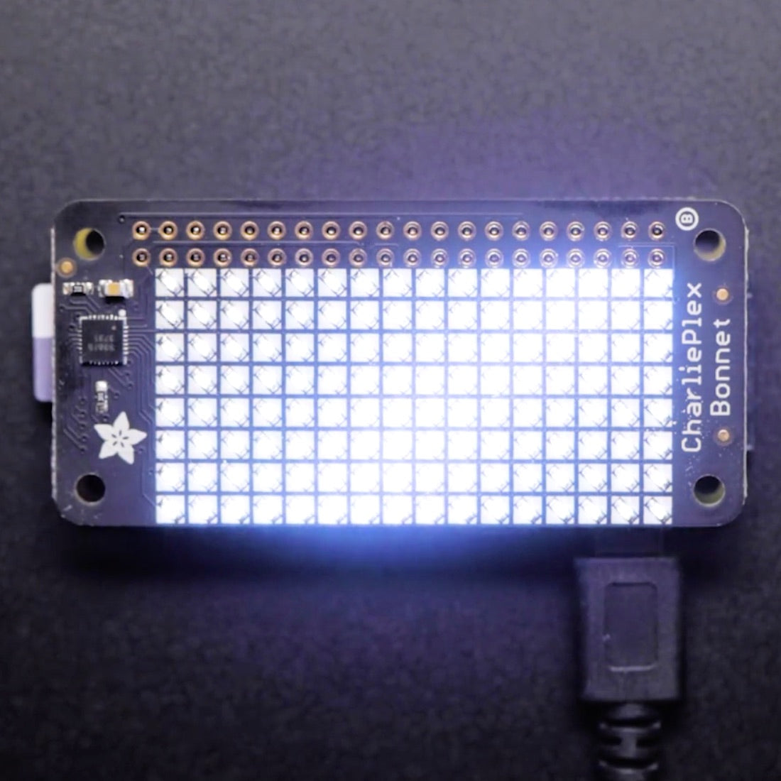 Adafruit 8x16 CharliePlex LED Matrix Bonnet, Cool White ...