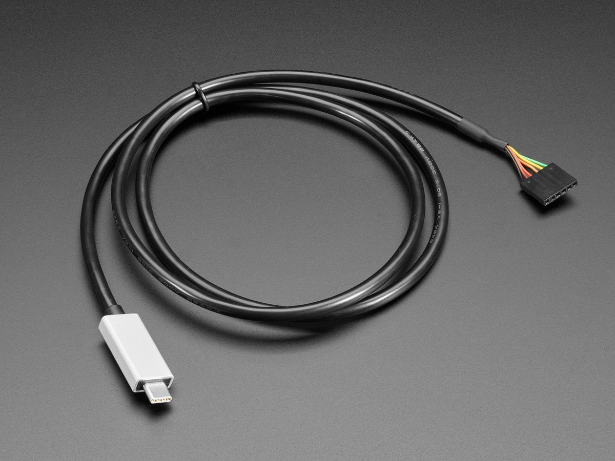 Adafruit FTDI Serial TTL-232 USB Type C Cable, 3V Power and Logic