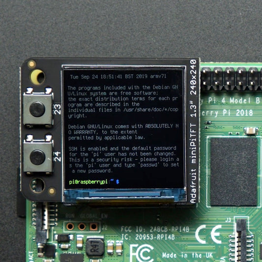 Adafruit Mini PiTFT 1.3", 240x240 TFT Add-on for Raspberry Pi