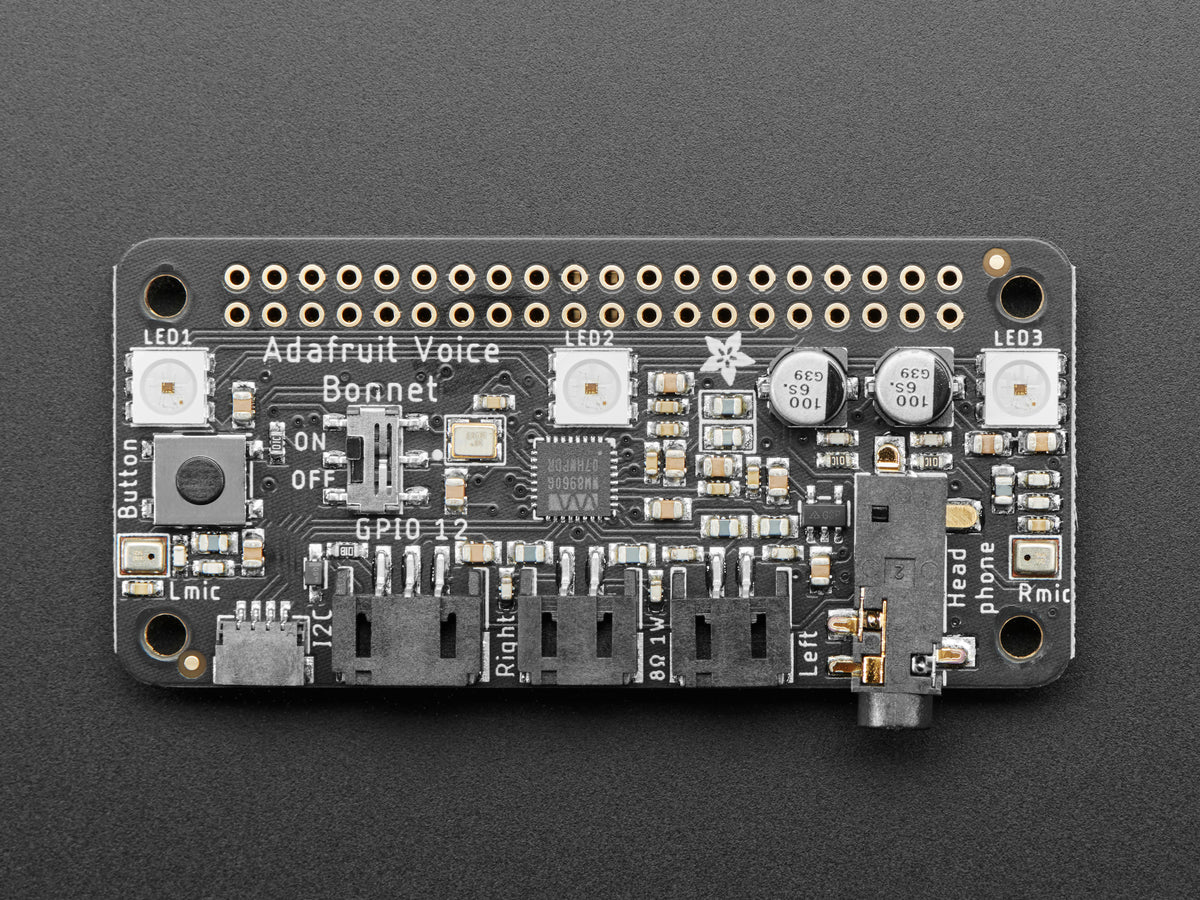 Adafruit Voice Bonnet for Raspberry Pi, Two Speakers + Two Mics 4757