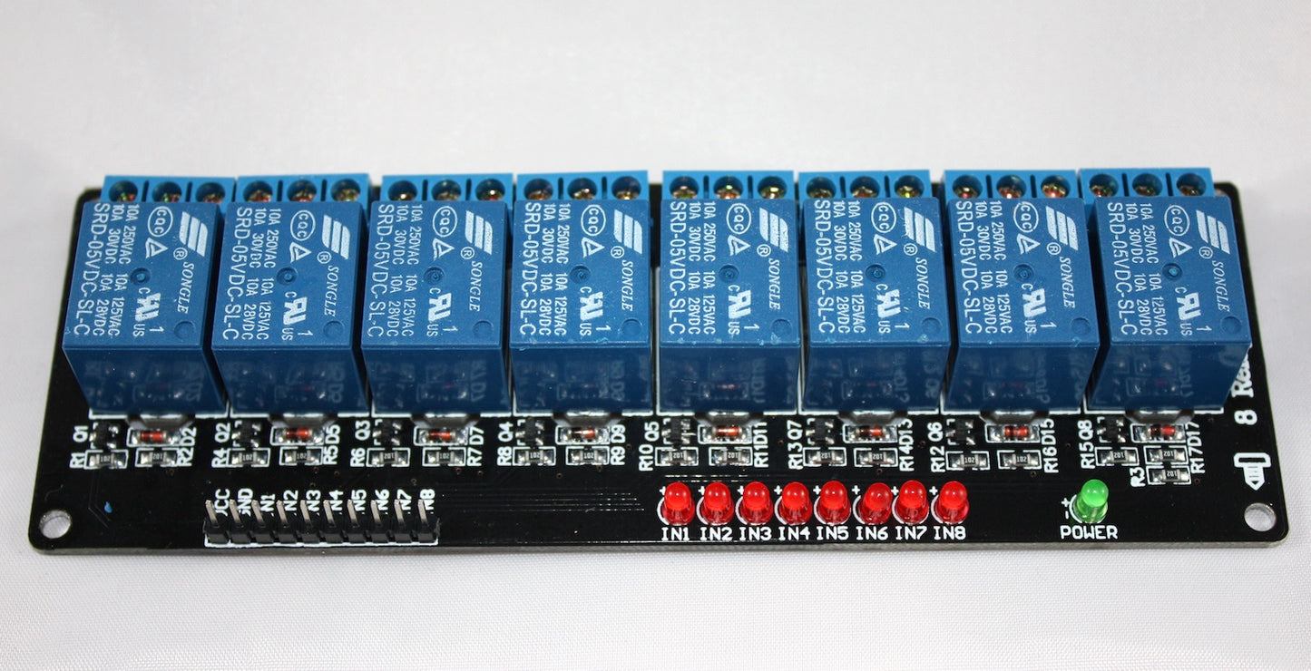 8-Channel Relais Module with 9 LEDs, 5V