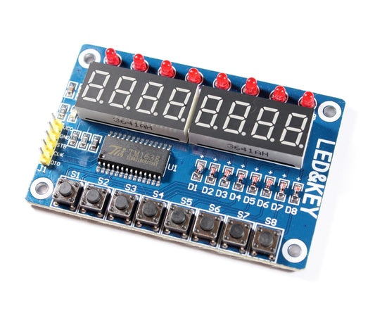 Extension Board with 8 LEDs, 7-Segment-Displays and Switches, TM1638