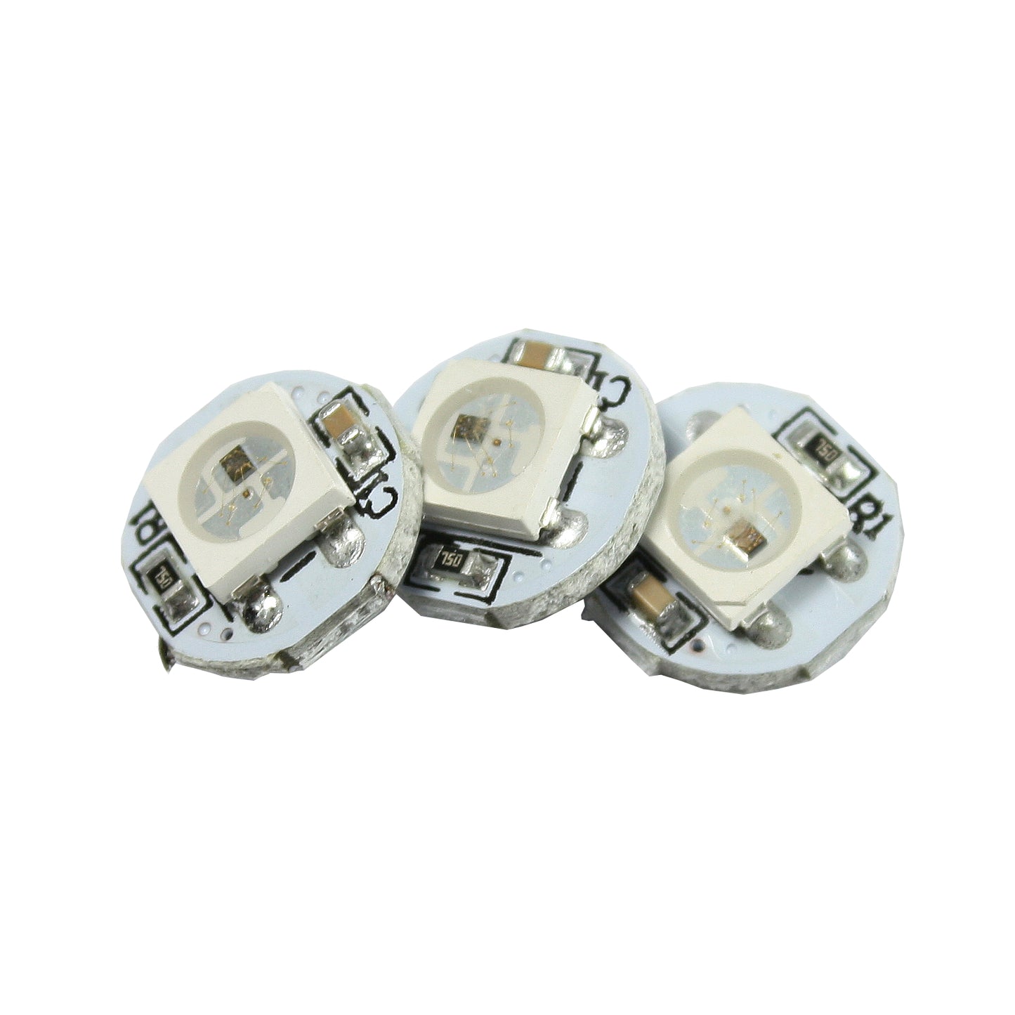 RGB LED with integrated Driver, WS2812B, White PCB, 3 Pack